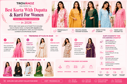 Best Kurta With Dupatta & Kurti For Women in 2026 | Trovanoz